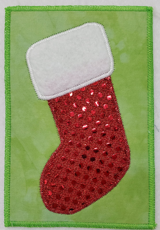 Christmas fabric postcard stocking