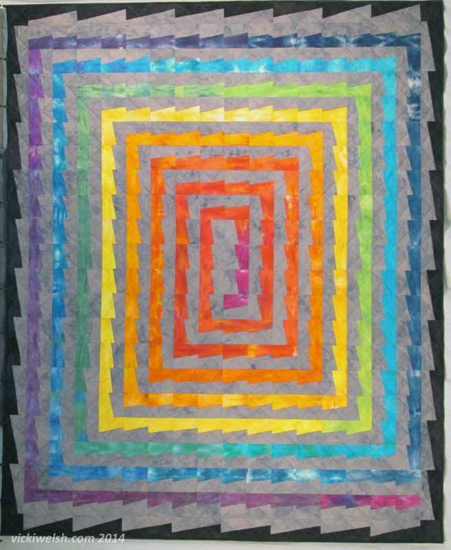 hand dyed scrap quilt