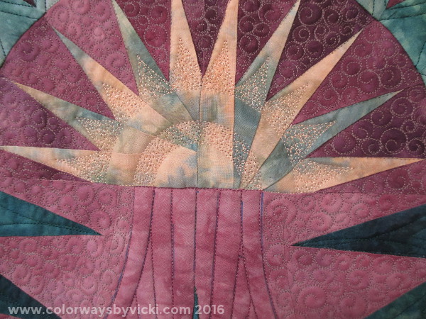 longarm quilting on hand dyed fabric