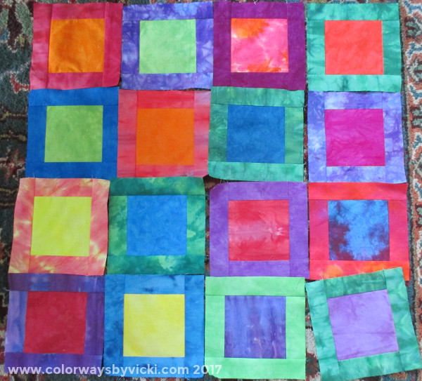 rainbow quilt hand dyed fabric