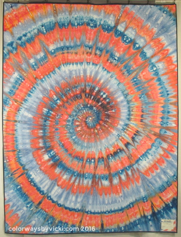 Hand Dyed Spiral Quilt Back