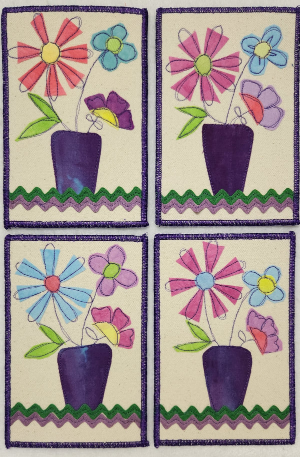 fabric flower postcards vicki welsh