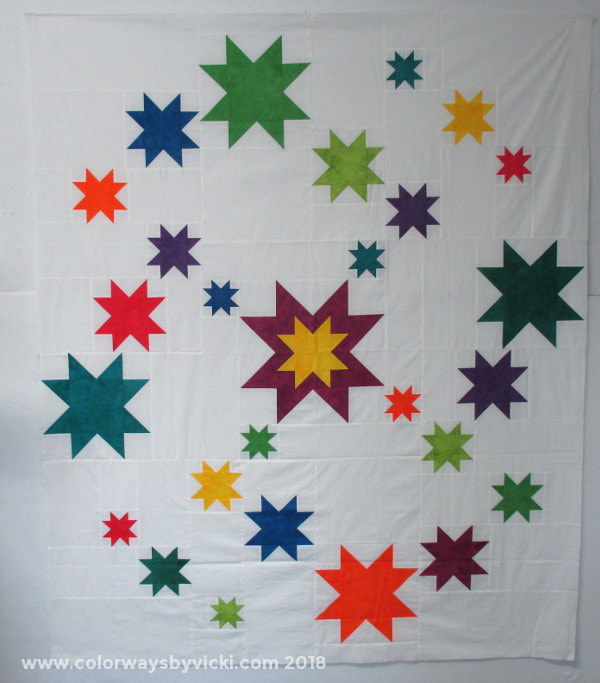hand dyed fabric stars at sea