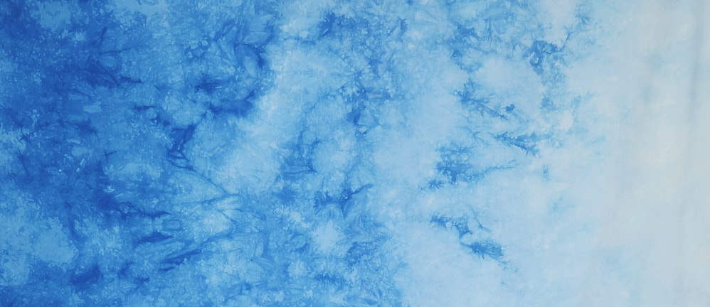 blue sky gradient hand dyed fabric