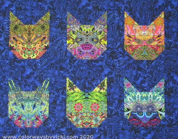 cat quilt symmetry fabric
