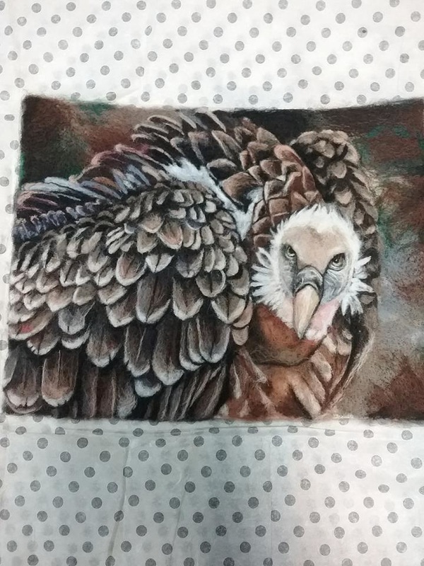 needle felted vulture