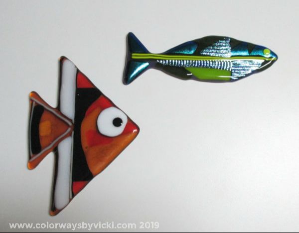 Wavy Fish Fused Glass Picture