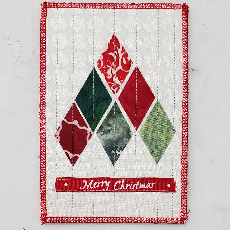 Christmas fabric postcard