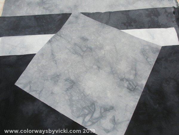 hand dyed black and gray fabric