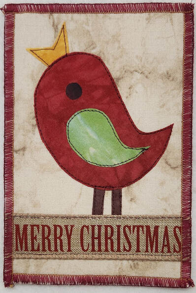 Christmas fabric postcards vicki welsh