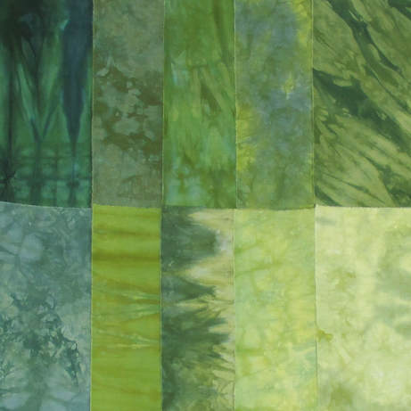 green hand dyed fabric