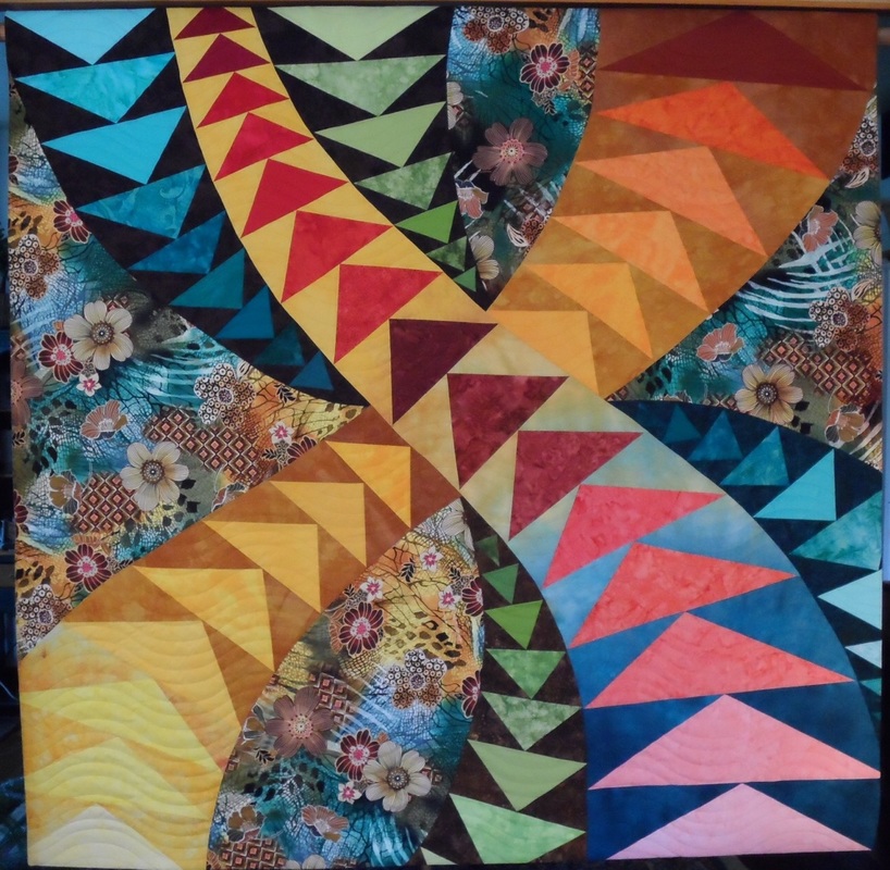 susan buckingham quilt with hand dyed fabric