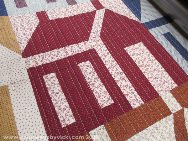longarm quilted straight lines